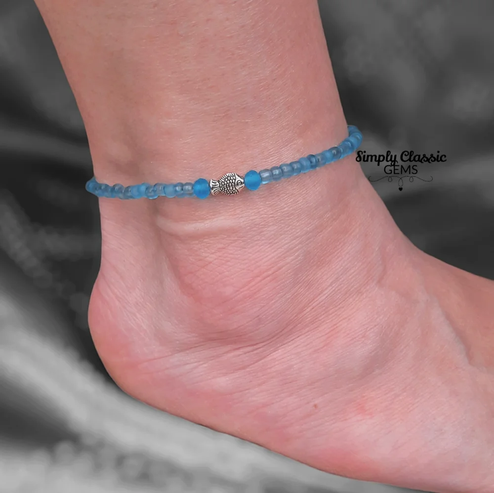 Fish Seed Bead Anklet - Picture 2 of 3